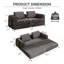 Canapé-lit convertible avec coussin cylindrique - Coussin pliant en velours côtelé pour une utilisation polyvalente dans le salon, la chambre à coucher, le salon et le studio - Gris foncé-2474891