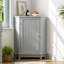 Élégante armoire de salle de bain grise