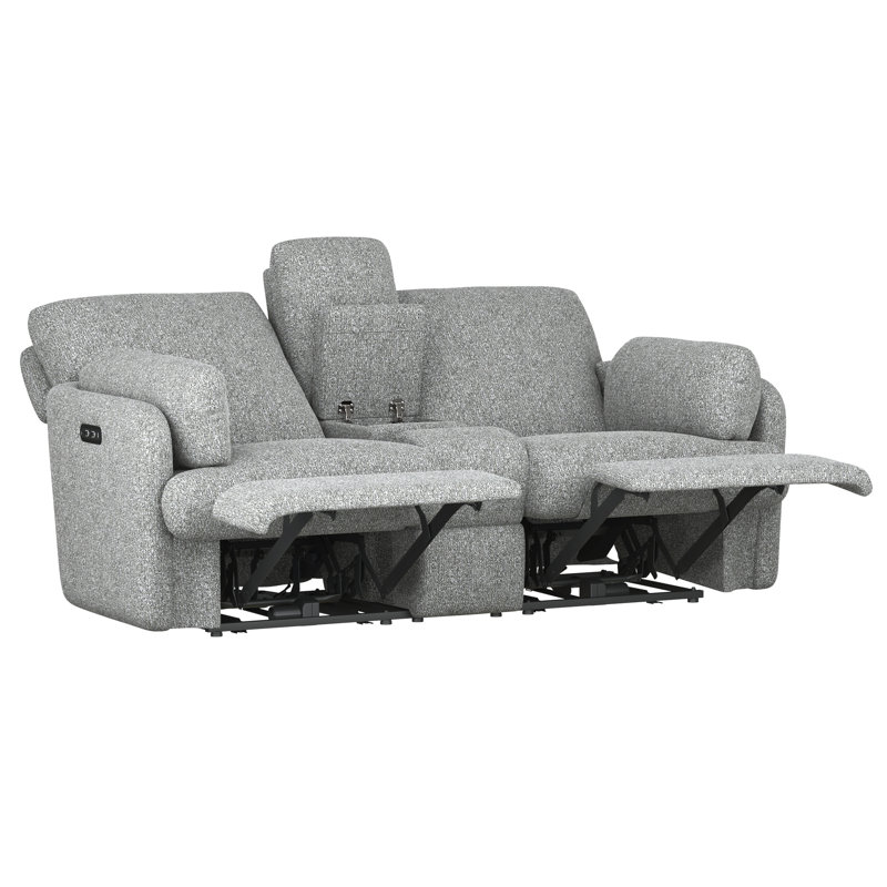 Saxon Gray Power Loveseat With Console