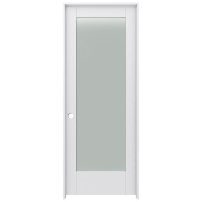 MODA 1-Lite Frosted Glass Primed Prehung Interior Door