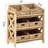 3 Tier Wood Frame Storage Stand With 6 Woven Water Hyacinth Baskets