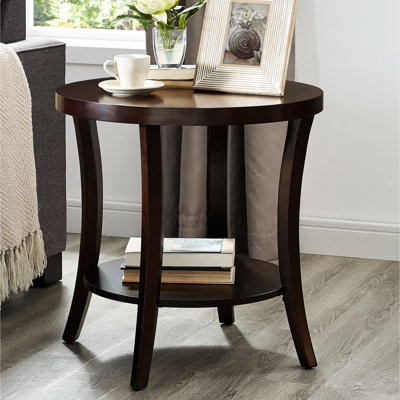 Table de bout ovale avec plateau en placage de bois de bouleau de collection ovale et rangement supplémentaire l 23 po x P 23 po H option contemporaine