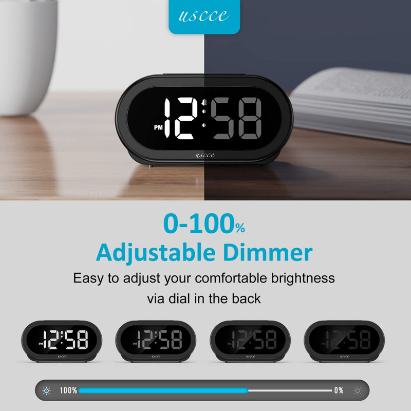 Digital Electric Tabletop Clock with Alarm Black