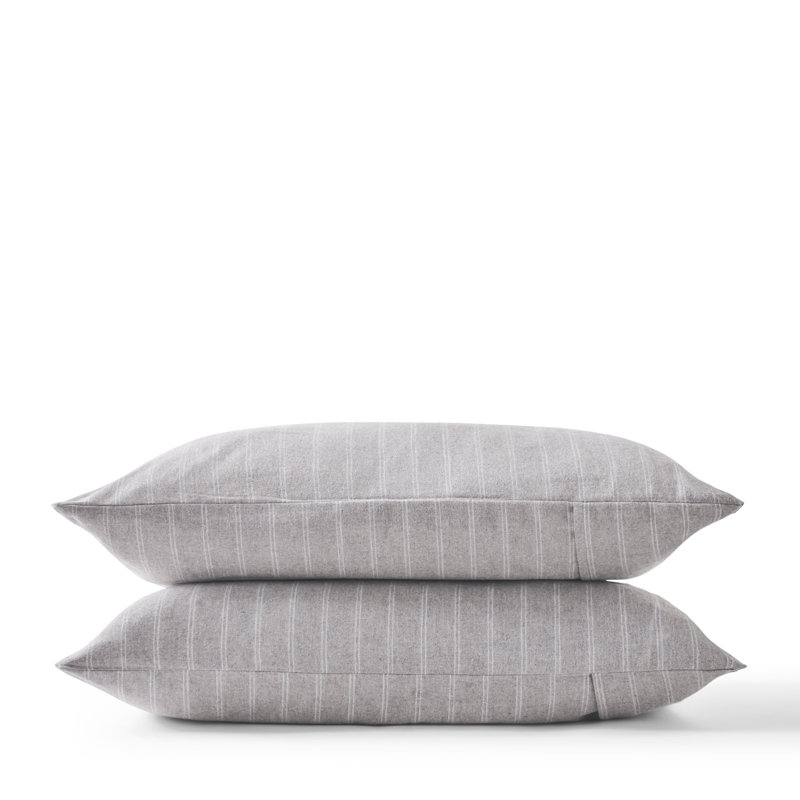 Flannel Marl Pillow Case, Silver, King Pillowcase