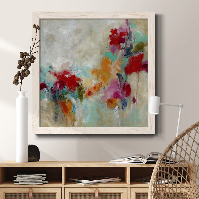 Boho Cacti I - cadre photo, reproduction d'art sur toile, H 34,5 po x l 34,5 po x P 1 po, Cadre blanc