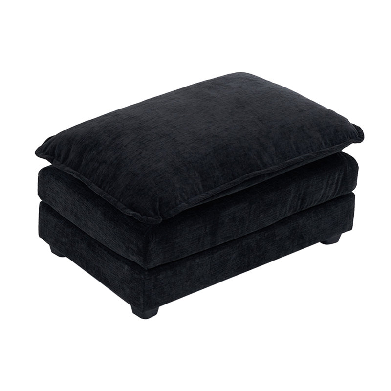 Double Layer Cushion Ottoman For Sofas, Black