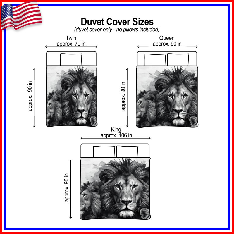 Groupe de housses de couette Lions, Lit simple
