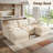107" Cloud Modular Sectional Sofa, 5-Piece U Shaped Corner Couch with Hidden Storage and 2 Ottomans, Modern Minimalist Corduroy Upholstered Boneless Sofa for Living Room, Extra Deep Seat, Easy Assembly Required-295374935