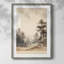 «Vintage Landscape VII», reproduction encadrée
