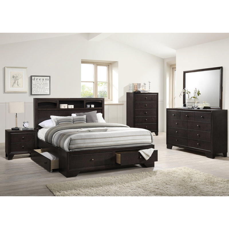 Lit spacieux de très grande taille, tête de lit en placage de bouleau, lit de rangement moderne, tiroirs en bois naturel, style contemporain