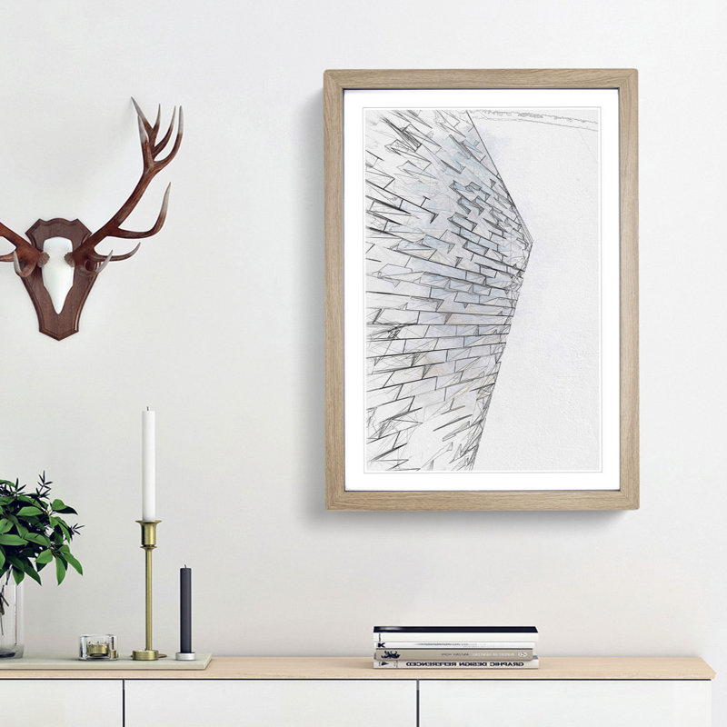 Sketching the Architecture Vol.58 - Picture Frame Drawing Print, Oak Framed, 65cm H x 48cm W x 2cm D
