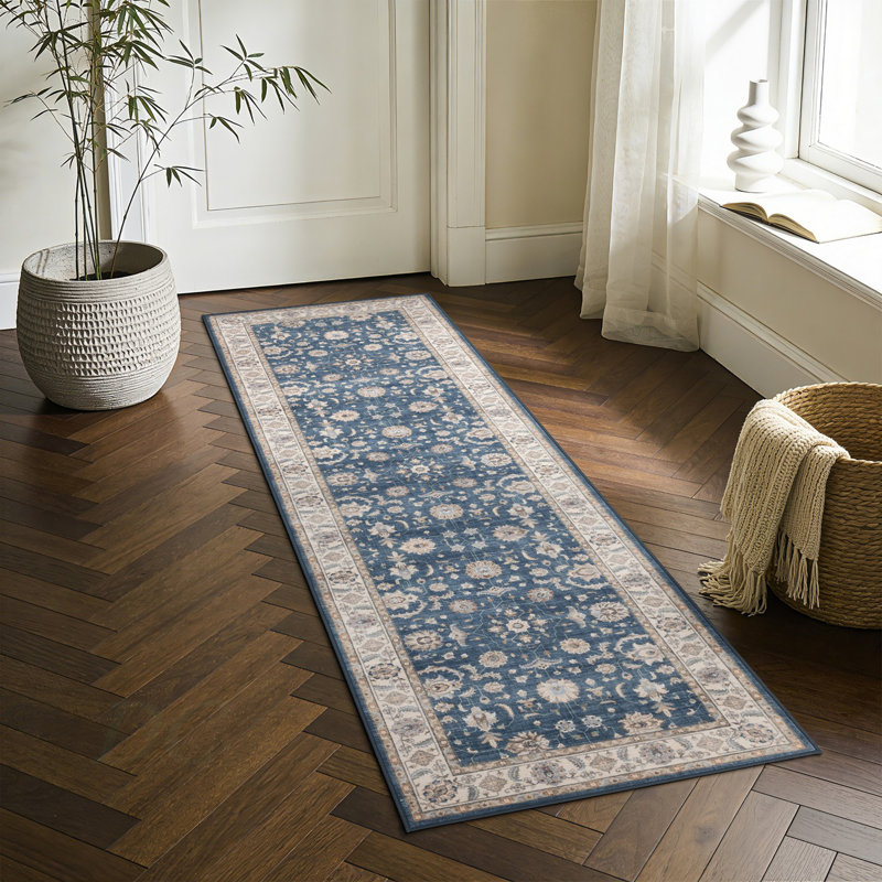 Premier GC_HAM4007 2X7 Navy Runner Rug, Blue, Runner 2' x 6'11"