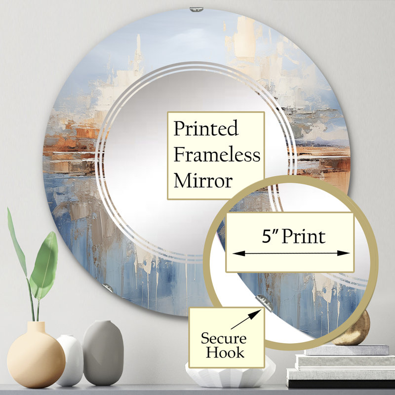 Banou - Miroir mural rond, 24 po x 24 po