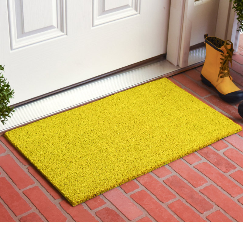 Kasper Non-Slip Outdoor Doormat, 24" W x 36" L, Yellow