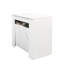 Console extensible de 118,50 po de long, aspect marbre blanc, panneau en carton et élégant pour tous les espaces, finition en marbre et panneau en carton, bureau polyvalent
