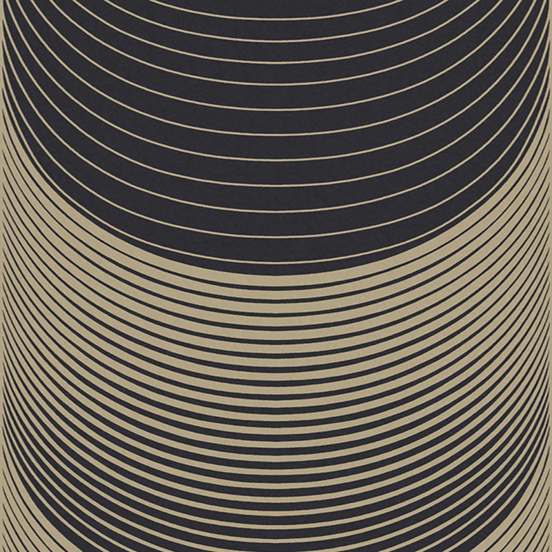 Geometric Metallic Wallpaper Double Roll, Black/Gold
