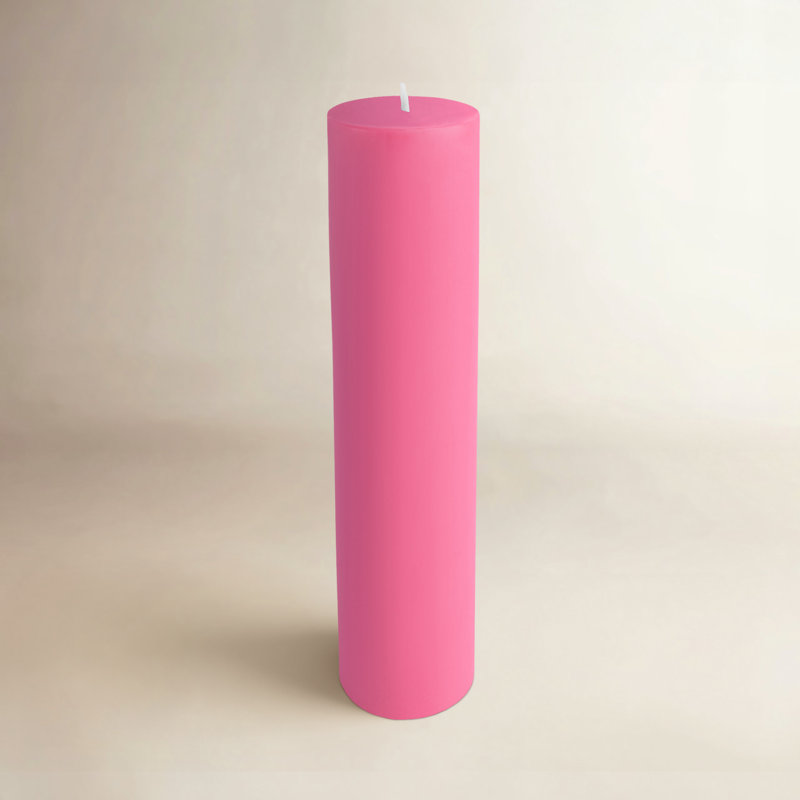Bougie pilier sans parfum Oliva, Rose vif, 8, H 9 po x l 2 po x P 2 po