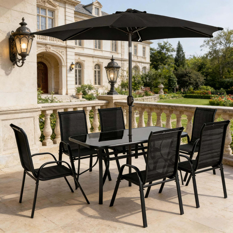 Ensemble de conversation d'extérieur, ensemble de table et chaises de salle à manger de patio, ensemble de mobilier de patio 8 pièces