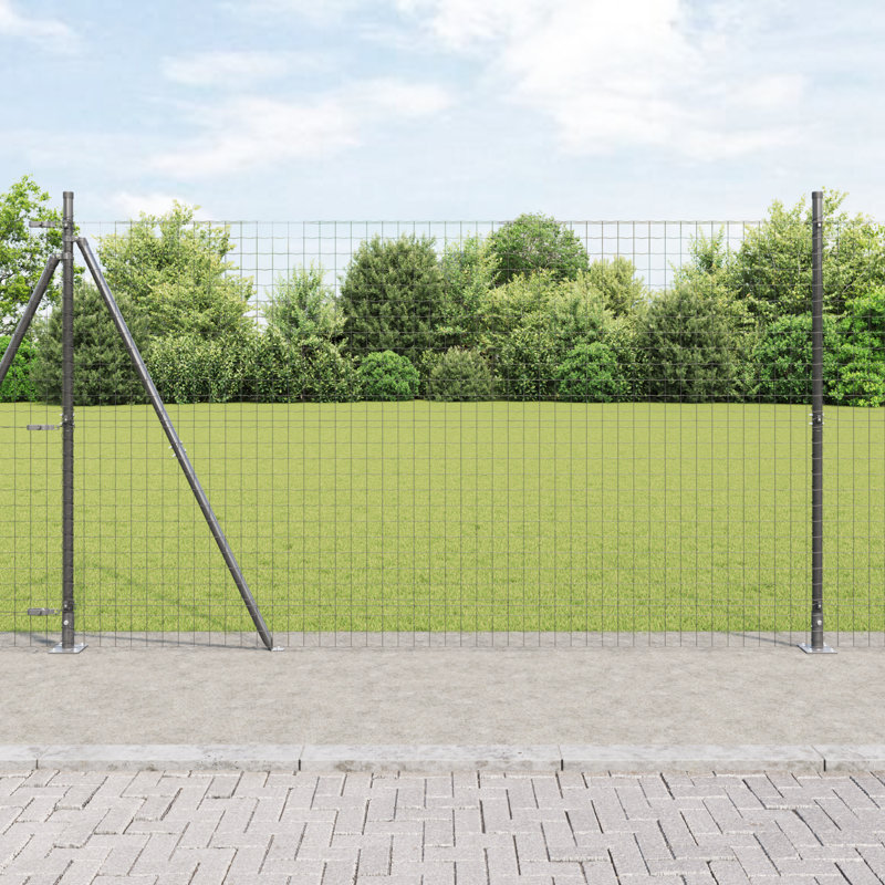 Galvanised Steel Border Fencing, Grey, 150 x 1000 x 0.2 cm