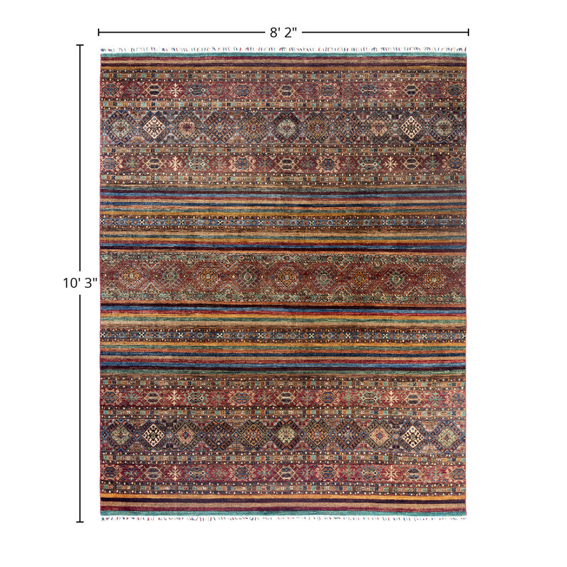 One-of-a-Kind Rectangle 8'2" X 10'3" Hand Knotted Area Rug