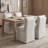 19" Wide Modern Beige Dining Chair With Padded Backrest