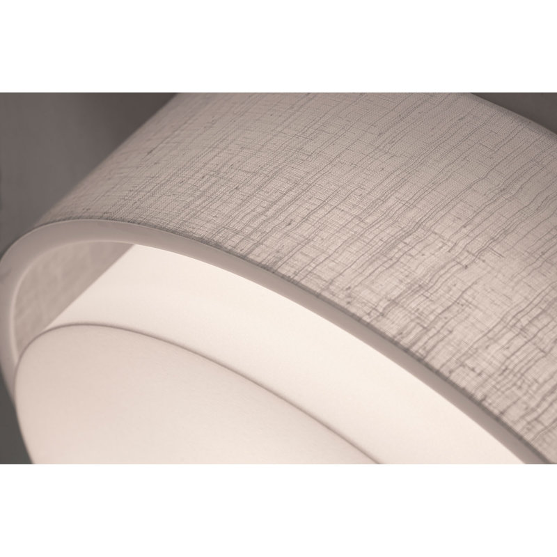 Luminaire suspendu cylindrique à 1 lumière DEL Killead, Blanc lin, H 5,63 po x l 18 po x P 18 po, 30 W