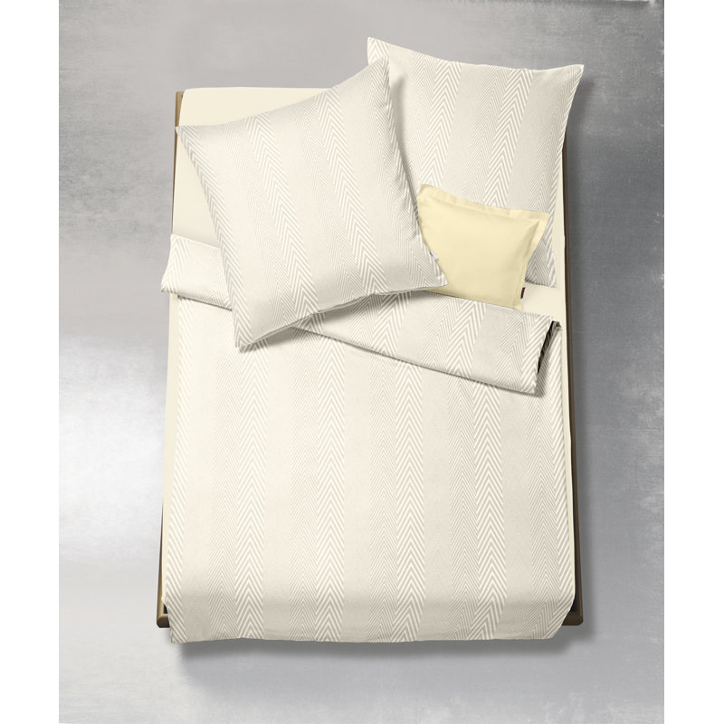 Jade 100% Cotton Duvet Cover Set, Light Yellow, Double - 2 Pillowcases (80 x 80 cm)