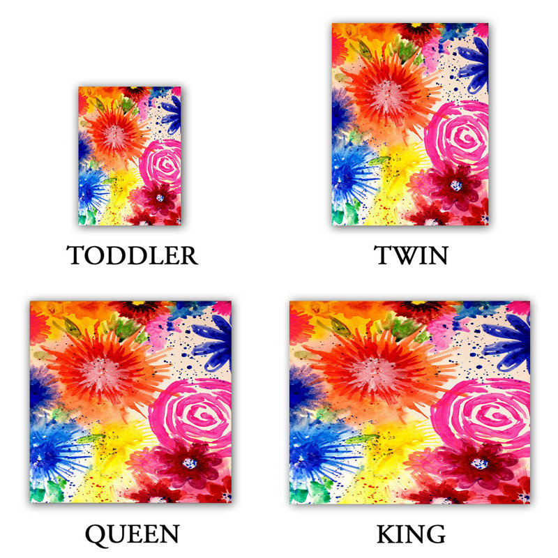 Ensemble de housse de couette burst, 1 housse de couette grand + 2 taies standards