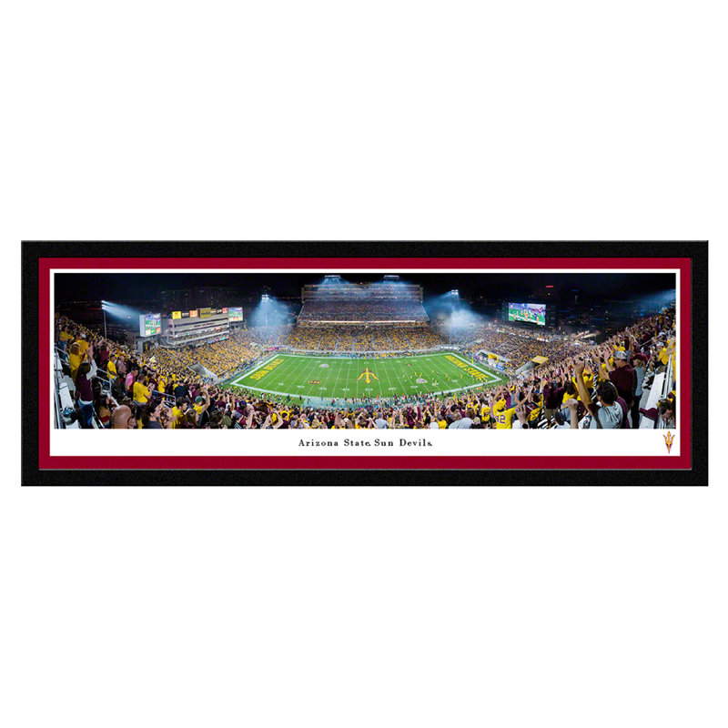 Impression panoramique Arizona State Football, H 15,5 po x l 42 po x P 1,125 po, Cadre noir