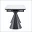 Table de salle à manger extensible à motif de marbre avec pieds fuselés noirs-131202828