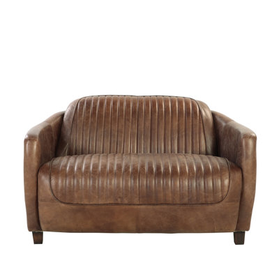 Causeuse en cuir et aluminium Willmot Retro