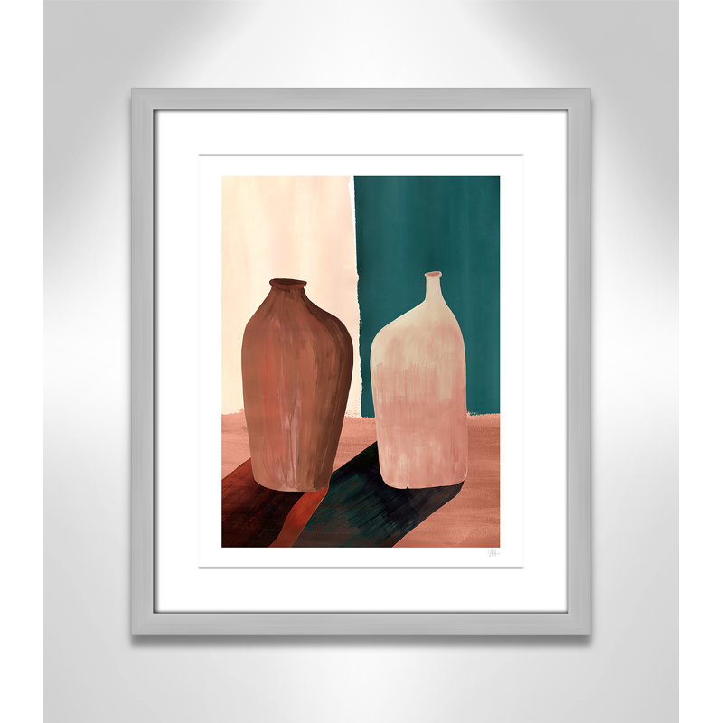 Contrast Pots Print par Violets Print House, L 16 po x H 19 po, Imprimé mat, Argent mat