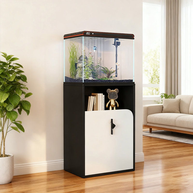 Réservoir d'aquarium en verre transparent à double couche, 18,49 gallons (H 48,03 po x l 19,69 po x P 11,81 p, Noir