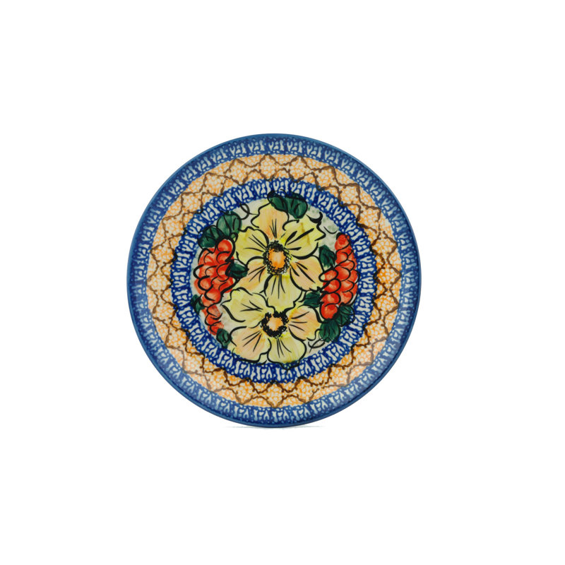 Assiette d’apéritif de poterie polonaise 8 po