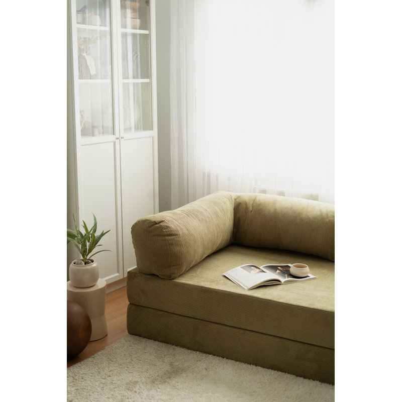 Canapé-lit 3 places, 3, H 39,37 po x l 27,56 po x P 78,74 po, Kaki