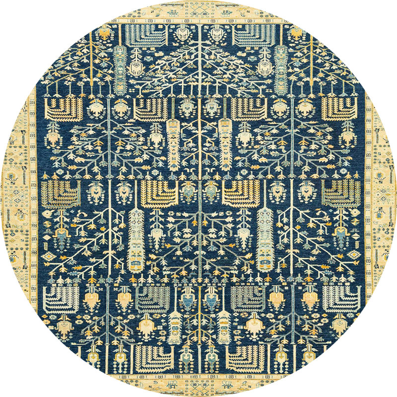 Abstract Indoor Rug, Round 5'