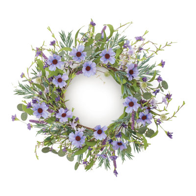 Couronne florale rose Cosmos 22 pouces
