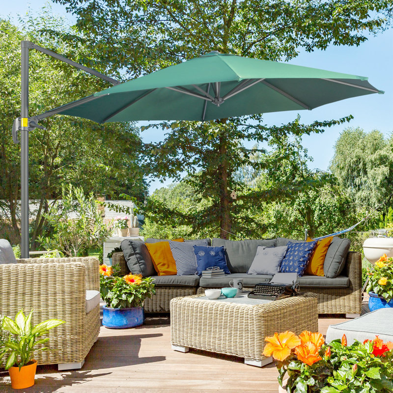 Carmya 294cm Cantilever Parasol, Green
