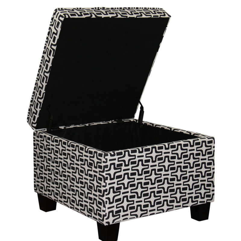 18" Tall Brown Geometric Star Print , Easy - Access Storage Space, Foam, 3.5" Leg Height Elegant Appearance, Wood Base, 22.5" Width