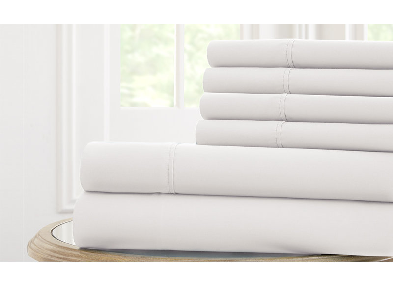 Cool Comfort Microfiber Sheet Set, Cal.King Sheet Set + 1 Fitted Sheet + Pillowcase, White