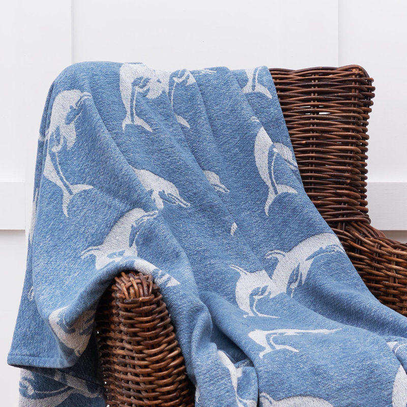 Dolphin Blue Throw Blanket