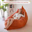 Fauteuil à billes convertible 80 po 3 en 1 avec coussin Orange-145975467-139270321