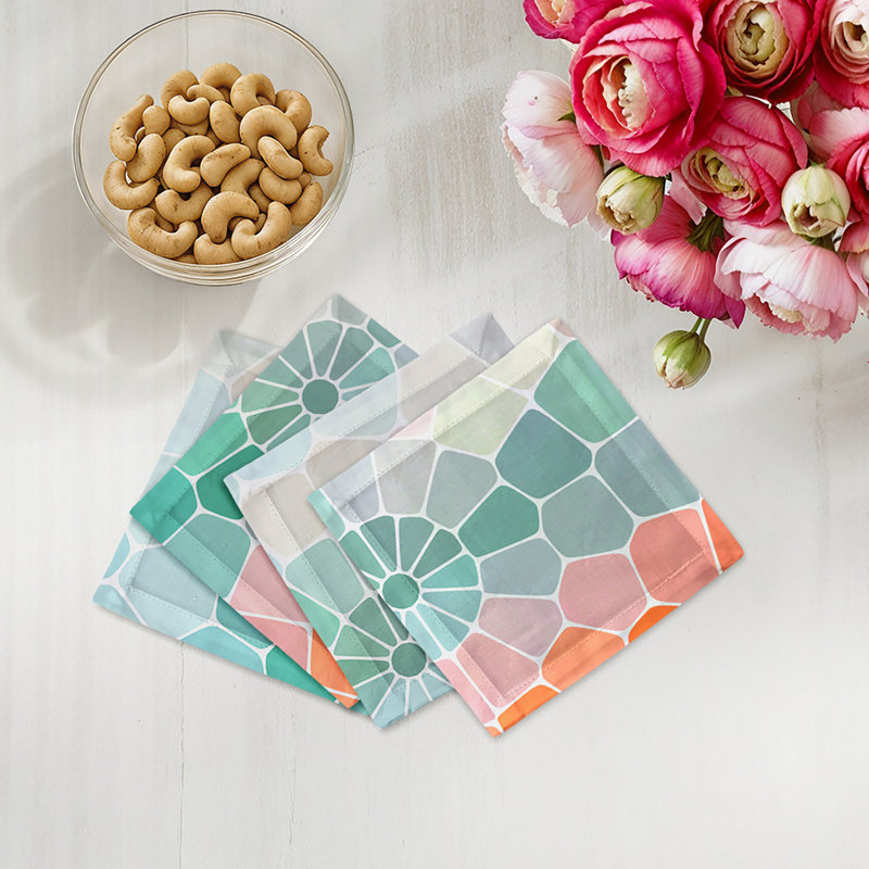 Mosaico Cotton Sateen Cocktail Napkins, Portofino