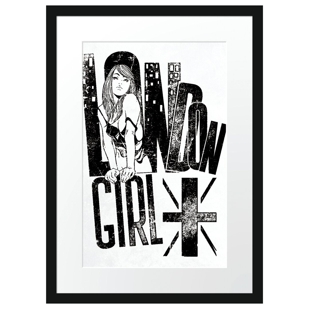 Gerahmtes Poster London-Girl Light