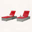 Ensemble de 2 chaises longues en rotin avec dossier réglable, coussins et table d'appoint-1419266422
