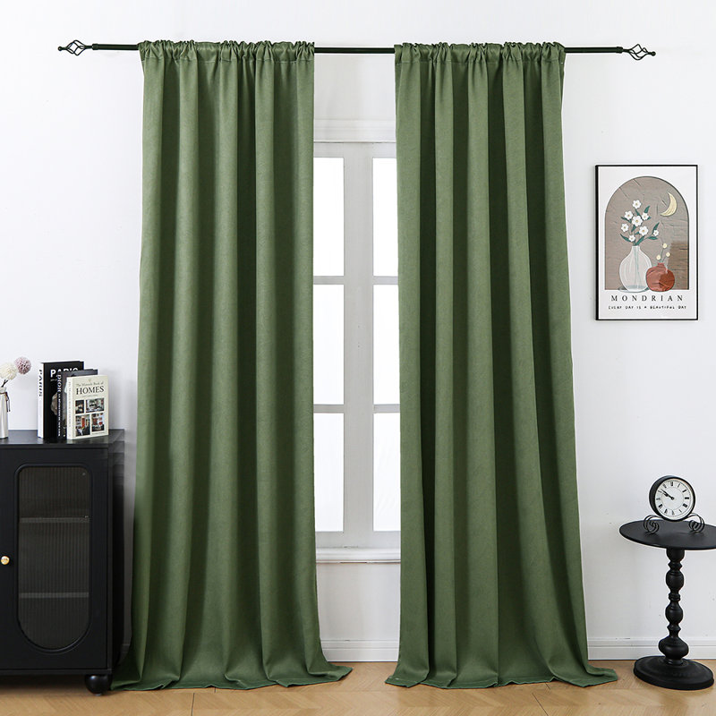 Panneaux de rideaux obscurcissants estampés pour rideaux occultants et isolants, Vert, L 52 po x L 84 po