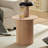17.71 Inch Round Fluted Side Table Circle Small Accent Table   Mid Century  Circle Bedside Table
