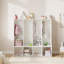Casier de vestiaire de classe à 4 sections avec 4 casiers, organisateur de rangement pour casiers de garderie avec 8 crochets pour la maison, l'école, la maternelle, le blanc-124006804