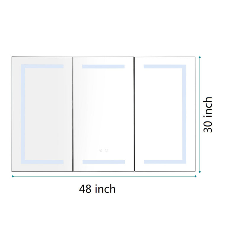 Camrynn 48'' W Mirrored Medicine Cabinet with LED Lights