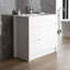 Isabella 40 po L x 18 po P 2 portes et 2 tiroirs Meuble-lavabo autoportant avec évier simple et Comptoir en Céramique blanc